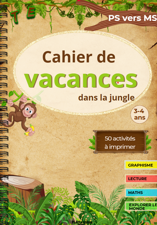 Cahier de vacances pour les 3-4 ans