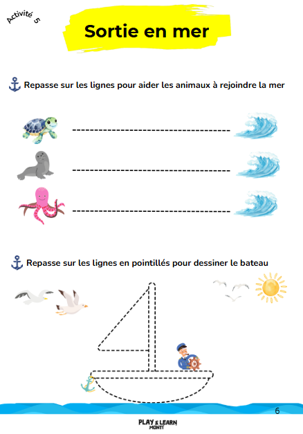 Cahier de vacances Mer- 2-3 ans