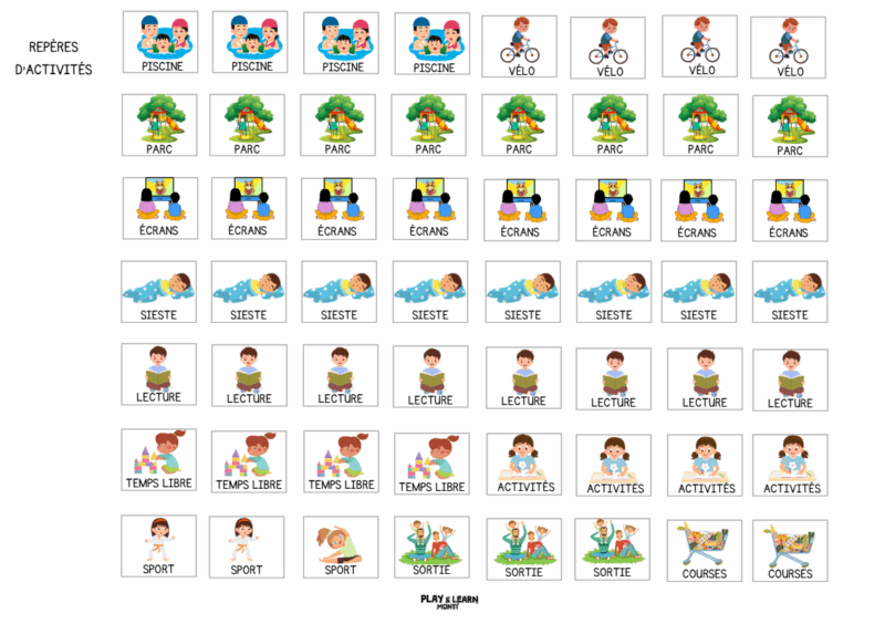 semainier visuel 3 Le semainier pour enfants