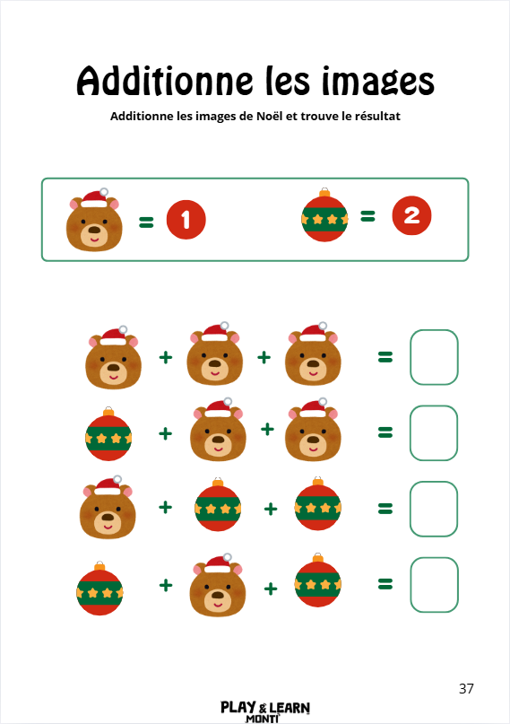 Cahier de vacances de Noël 3-6 ans