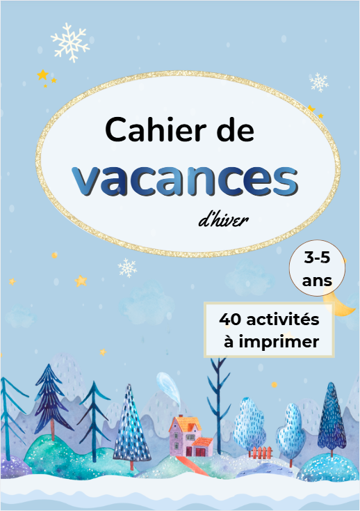 page de couv hiver Cahier de vacances d'hiver 3-5 ans