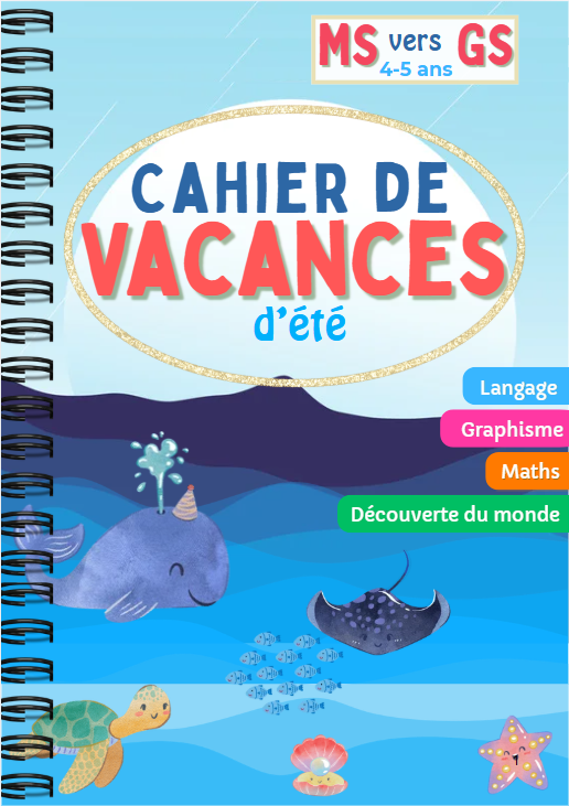 MS vers GS page couv Cahier de vacances d'Été - MS vers GS